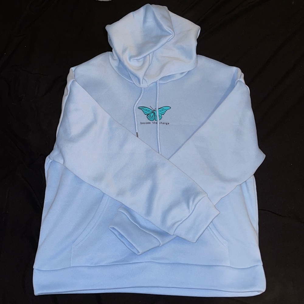 Shein Blue Butterfly Sweater